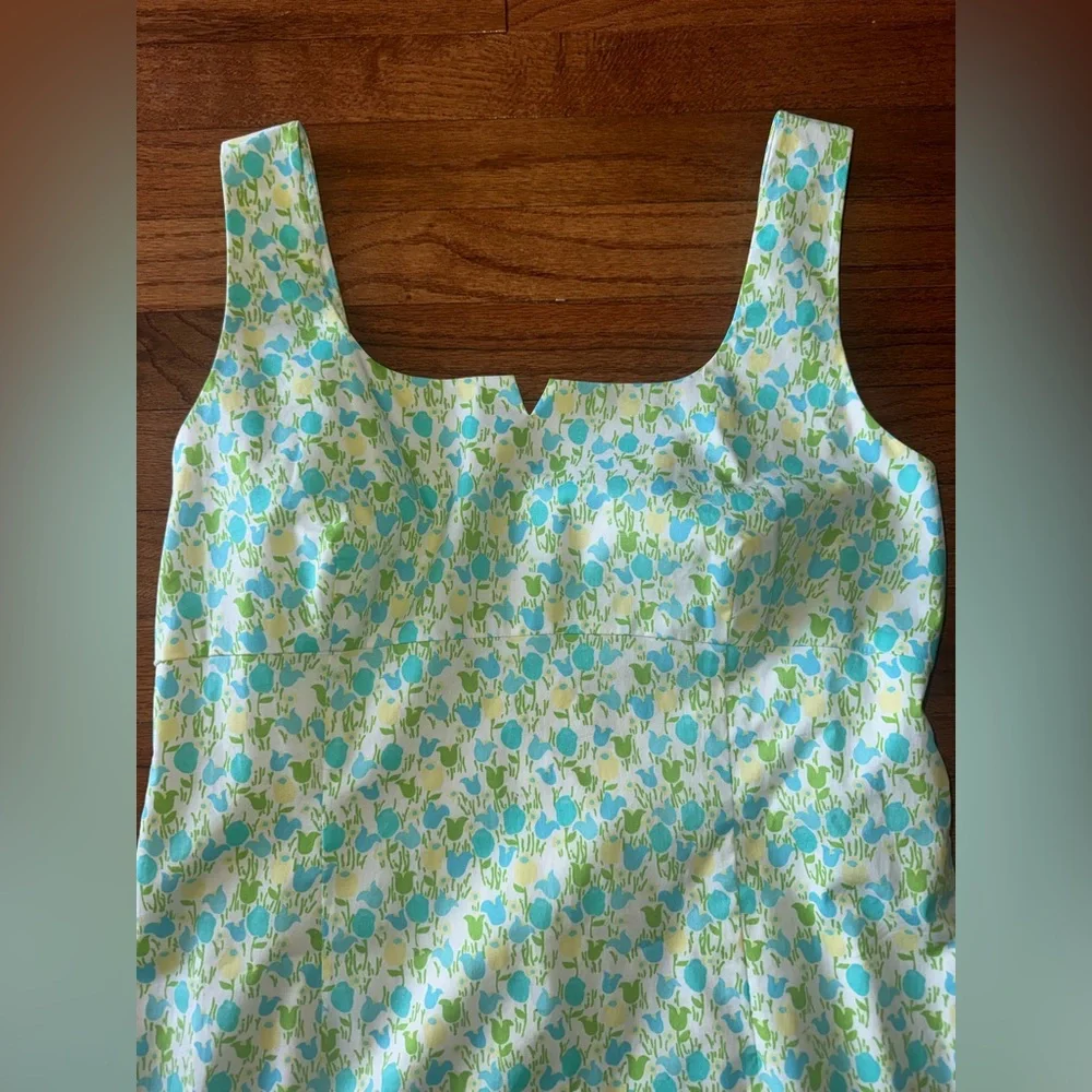 Lilly Pulitzer Blue Green Floral Shift Dress - Picture 2 of 4